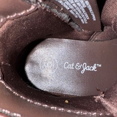 Cat & Jack Child Size 6 Brown Boots with Yellow Laces Fall Winter