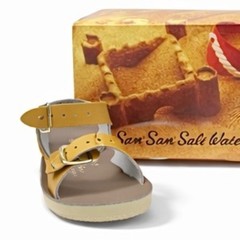 Salt Water Sun-San Surfer Leather Sandals Water Friendly Mustard Toddler Size 5