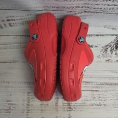 Crocs Juniors Size 1 Red Elmo Face Slip On Plush Lined Clog Shoes Sesame Street