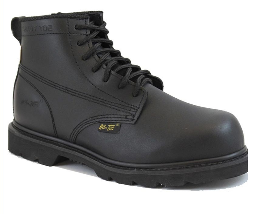 Genuine Black Leather Ad Tec Non Metallic Safety Toe Casual Boot YOUTH SIZE 4