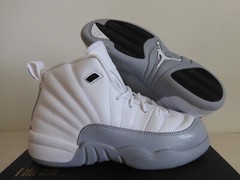 Nike Air Jordan 12 Retro Gp „Barons“ White-Black-Wolf Grey Sz 2Y [510816-108]