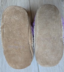 L.L. Bean Sherpa Slippers Booties Toddler Size 7-8 Lavender Uppers Suede Bottom