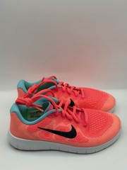 Nike Free RN Unisex Kids Mesh Athletic Sneakers Pink Blue 4.5Y