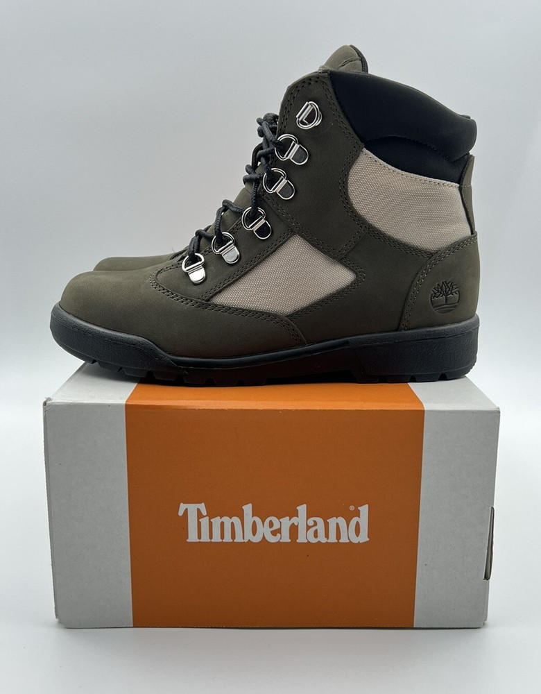 Timberland Field Boot High 6in TB0A2MAWA58 size 4 Nubuck Dark Green Boys