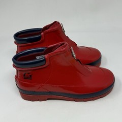 Sorel Little Drizzle Short Rain Boots Kids Girls Size 2 Red Rubber Front Zip