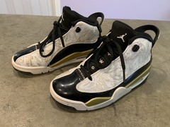 Nike Air Jordan Dub Zero Black/Metallic Gold/White Kids Shoes Size 3.5Y