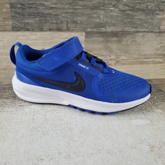 Nike Star Runner 5 Kids Shoes Sz 12.5 12.5C Royal Black White Mesh Hook & Loop