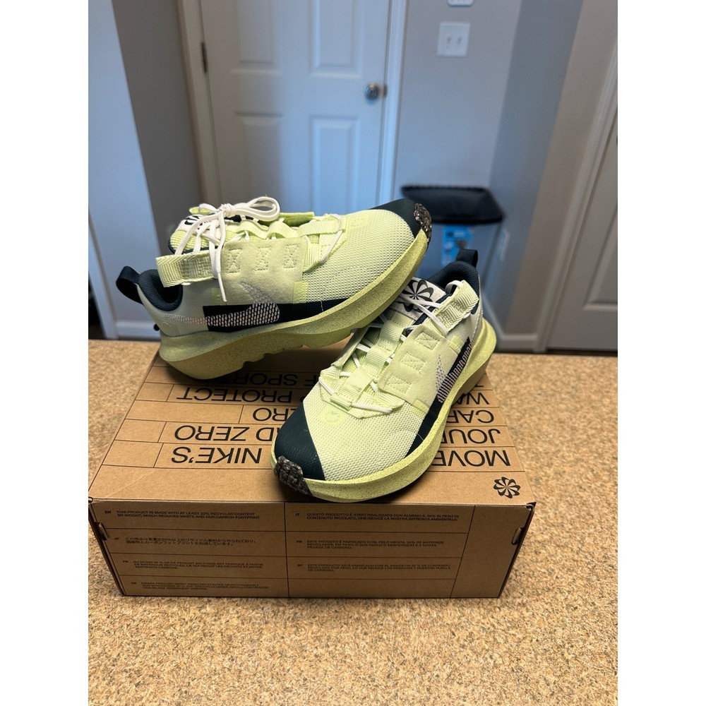 Nike Crater Impact Lime Ice White Armory Navy DB3551-310 Kids 3.5Y Womens 5