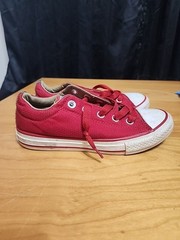 Converse All Star Youth Junior Boys Shoes in Maroon with Plaid Lining Size 2