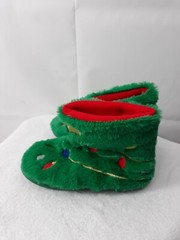 Cat & Jack Size L 4-5 Kids‘ Green Christmas Tree Booties Slippers