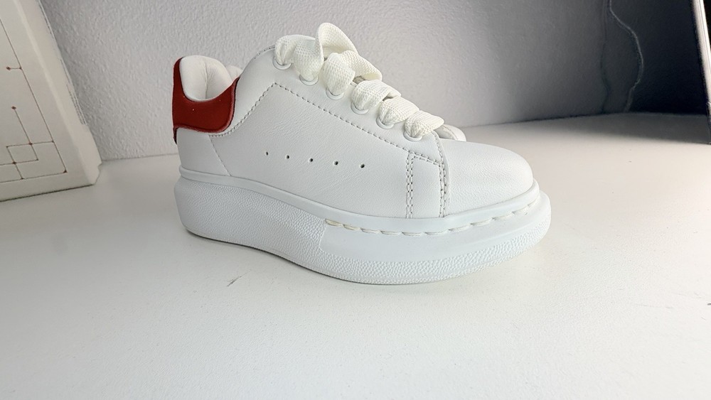Alexander McQueen Oversized Sneakers Kids EU 27/ US 10 White Red Leather Shoes