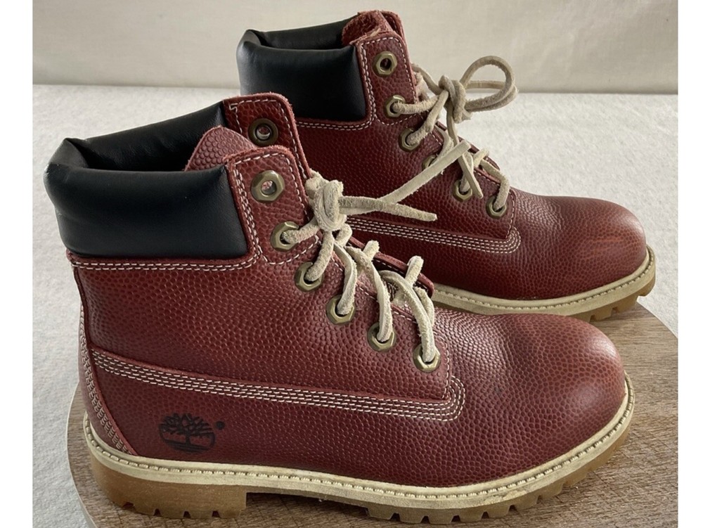 Timberland 19917 0456 Leather Upper Big Boy’s Boots Size: 3.5 M Red Brown
