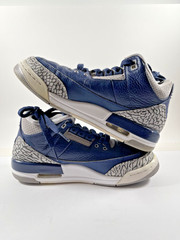 Size 6Y (7.5W) – Nike Air Jordan 3 Retro GS Georgetown Blue Grey White Sneakers