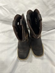 Durango Kids Cowboy Boots 10M Brown Leather Lil Rebel Square Toe Western Rodeo
