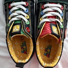 Ground Up Super Mario Black Multicolor Sneakers Unisex Kids Size 12 Lace-Up