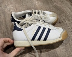 Kids Adidas White Navy Samoa Size 1 Ortholite