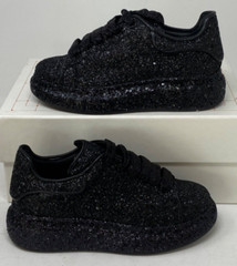 Alexander McQueen Designer Sneakers Kids Children Size 2 (33) $490 Black Crystal