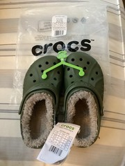 Crocs Kids Size 12 Lined Baya Clog- Army Green