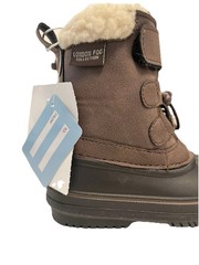 LONDON FOG Boys Oxford Toddler Cold Weather Snow Boot Size 6 Brown Faux Fur NEW