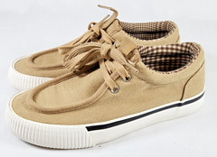 Steve Madden Tan Canvas Kids Slip-On Sneakers – 1