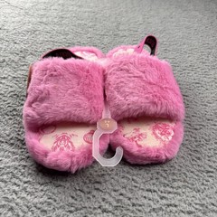 Wicked Katie Kime Slippers Kids Size L (4-5) Pink Fuzzy Slide House Shoes Witch