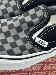 Vans Classic Slip On Sneaker Checkerboard Black Pewter Shoes Kids Size 2.5 New