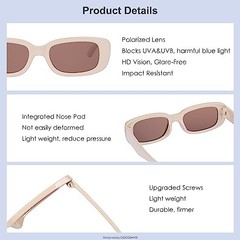 Kids Polarized Sunglasses Flexible Retro Rectangle Party Hipster Light Brown