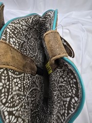 Dan Post Brown Turquoise Western Embroidered Leather Boots Unisex .
