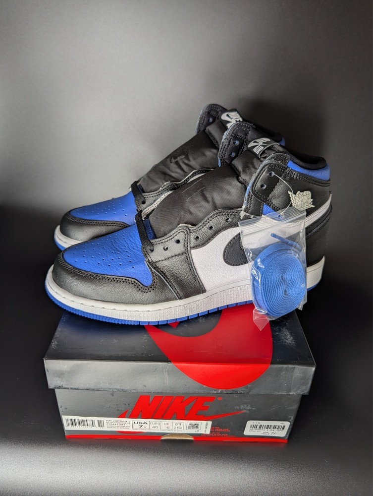Air Jordan 1 Retro High OG GS Royal Toe 575441-041 Size 7Y NEW w/ Box