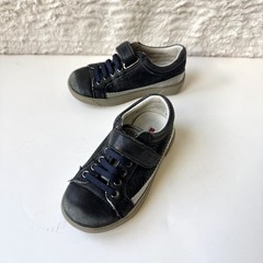 Prada Kids Sneakers US 7.5 EU 24 Unisex Boy Girl Navy Blue Silver Leather Logo