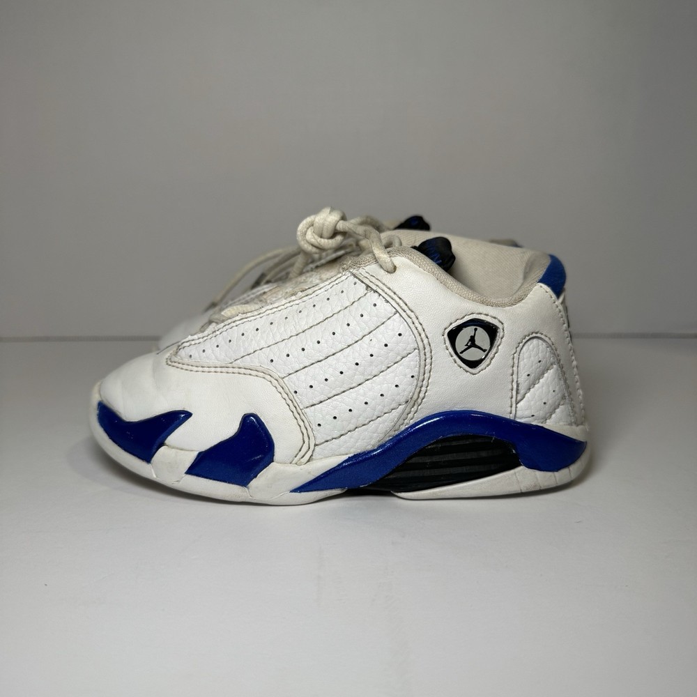 Air Jordan 14 Retro White Hyper Royal TD Blue White 312093-104 Toddler Size 10c
