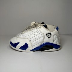 Air Jordan 14 Retro White Hyper Royal TD Blue White 312093-104 Toddler Size 10c
