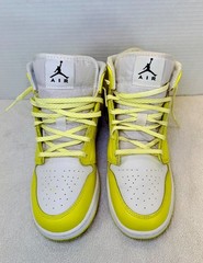Air Jordan 1 Mid SE GS Dynamic Yellow White Black Sz 6.5Y With Original Box