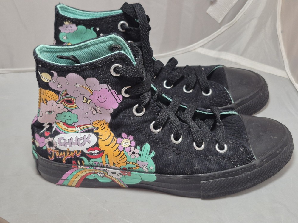 💥 Converse All Star Chuck Taylor Hi Shoes Psychedelic 371272F Youth 2 Unisex