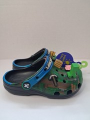 Minecraft x Crocs Classic Clogs Green with Jibbitz charms Kid’s Size C12 NEW!