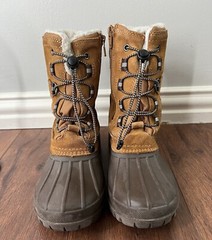 LANDS END Youth Kids Expedition Insulated Winter Snow Duck Boots Shoes Sz 4