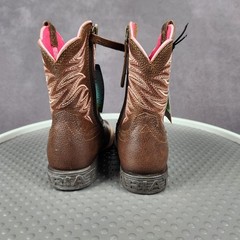 Ariat Firecatcher C Boots Kids Size 9 Brown Leather Zip Western Rowdy Brown
