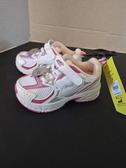 GT AVIA 5000 Pink/white Breathable ELASTIC laces Easy On/off Kid Sz 8