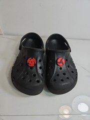 Crocs Iconic Comfort Black Jibbitz Charm Sandal Unisex Junior 1