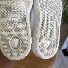 Versace White Greca Rainbow Leather Low-Top Bohemian Kids Size 31-US Size 13