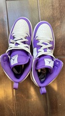 Size 2Y (Grade School) Air Jordan 1 Mid ‚White Purple‘ DQ8423‑511