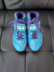 Nike Lebron Zoom Soldier VII 7 Blue Purple White Basketball Shoes Kids Size 5Y