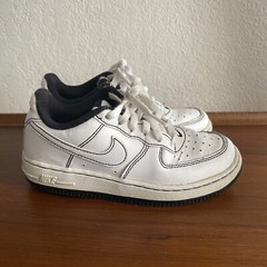 Nike Air Force 1 Low White/Black Contrast Stitching Sneakers Shoes Kids Sz 12c