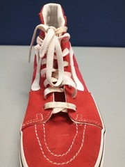 VANS Off the Wall High Top Sneakers Unisex Size M7.5/W9 Red Suede Lace Up 721356
