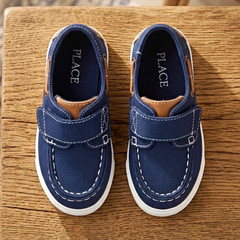 The Children’s Place Unisex Kids Blue Canvas Boat Shoes Hook & Loop US 11