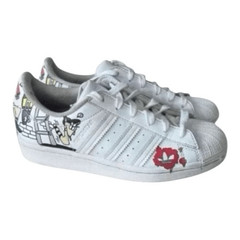 Adidas Originals Superstar Kids White Multicolor Comic Sneakers Size 3.5 GW5782