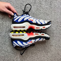 Nike Air Max Plus TN GS Athletic Sneakers Kids 5Y White game royal trainers