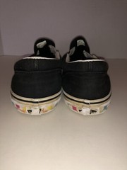 Worn Vans Checkerboard Classic Slip-On Skateboard Shoes 6.5 Rainbow Sidewall
