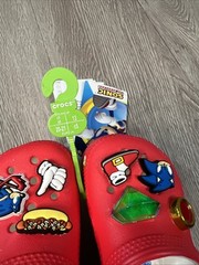 Crocs Red Sonic The Hedgehog Classic Clog Sega Size C5 Kids Boys Girls New
