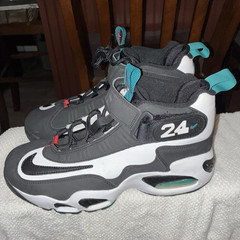 nike air griffey max 1 black white teal mid top unisex kids sneakers size 7